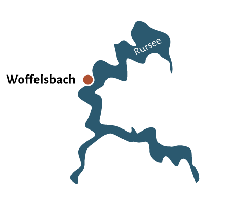 Lage Simmerath-Woffelsbach am Rursee in der Eifel